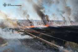Під Дніпром сталася масштабна пожежа: дим видно навіть у місті (ВІДЕО)